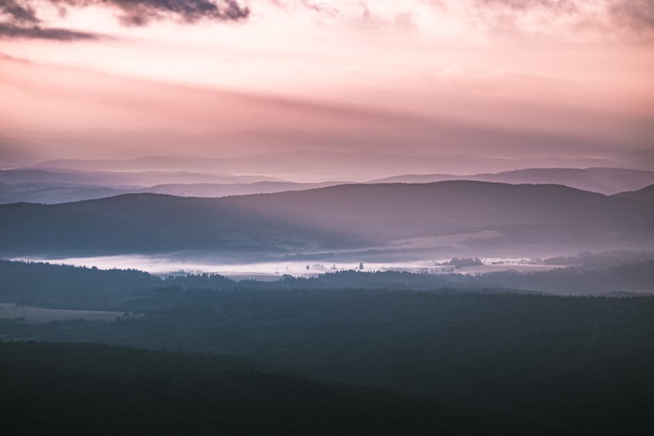 bieszczady mountains foggy morning