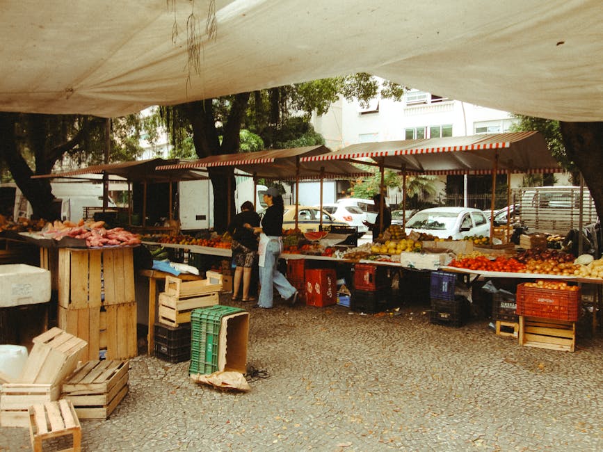 brazilian street food stall with fresh produce