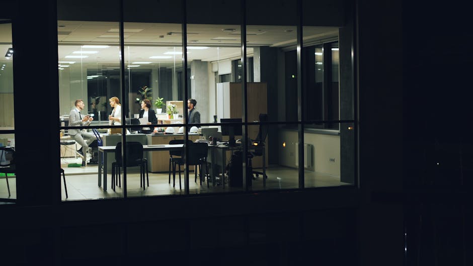 busy working office