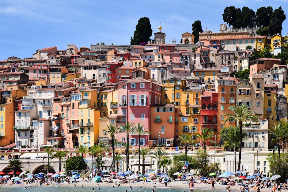 colorful coastal town in france