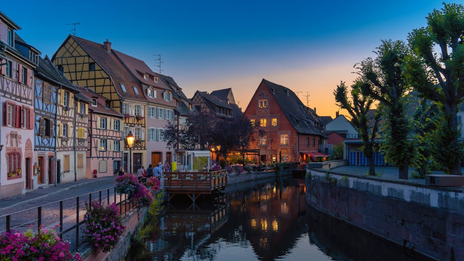 colorful houses canal france