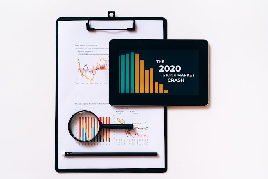 comparison chart on a tablet screen with business data