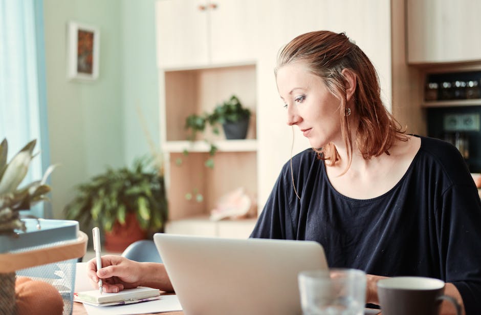 creative person working at home