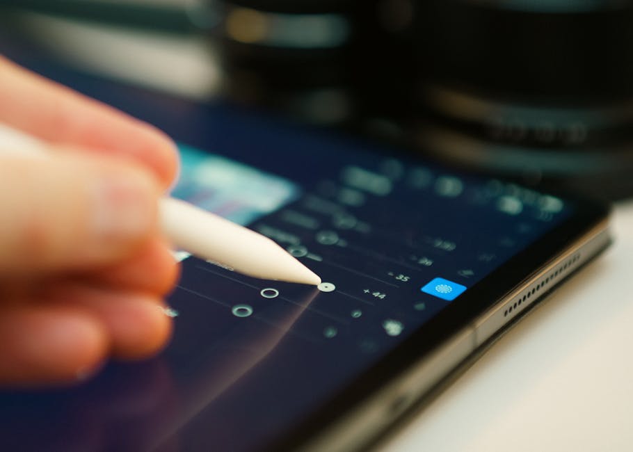 creative professional using tablet with AI generated images