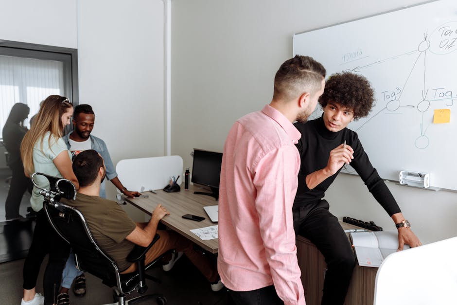 creative team brainstorming office