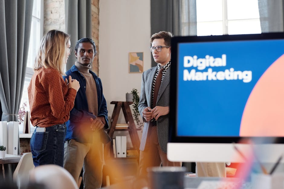 digital marketing team in poland brainstorming with AI