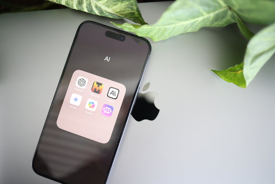 digital workspace with AI tools icons