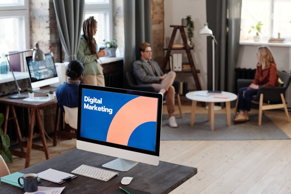 diverse team collaborating on digital marketing using ai tools
