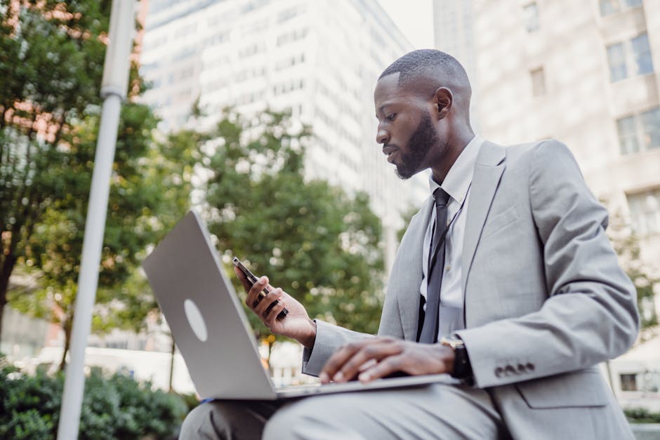 french entrepreneur using laptop