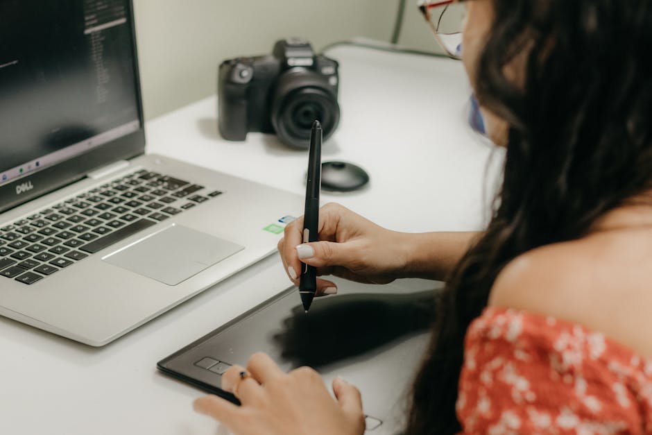 graphic designer creating digital art