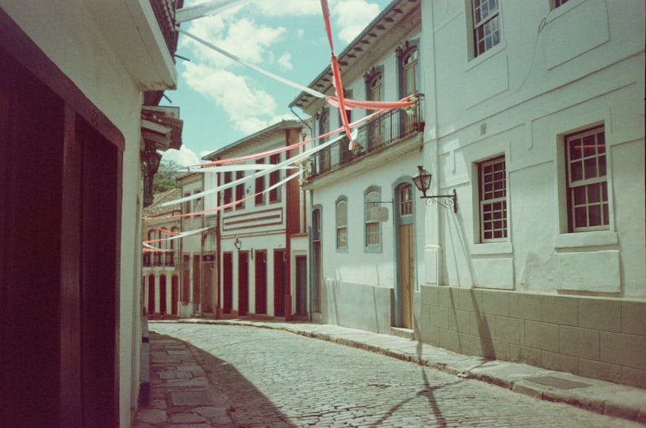historic cobbled street Brazil