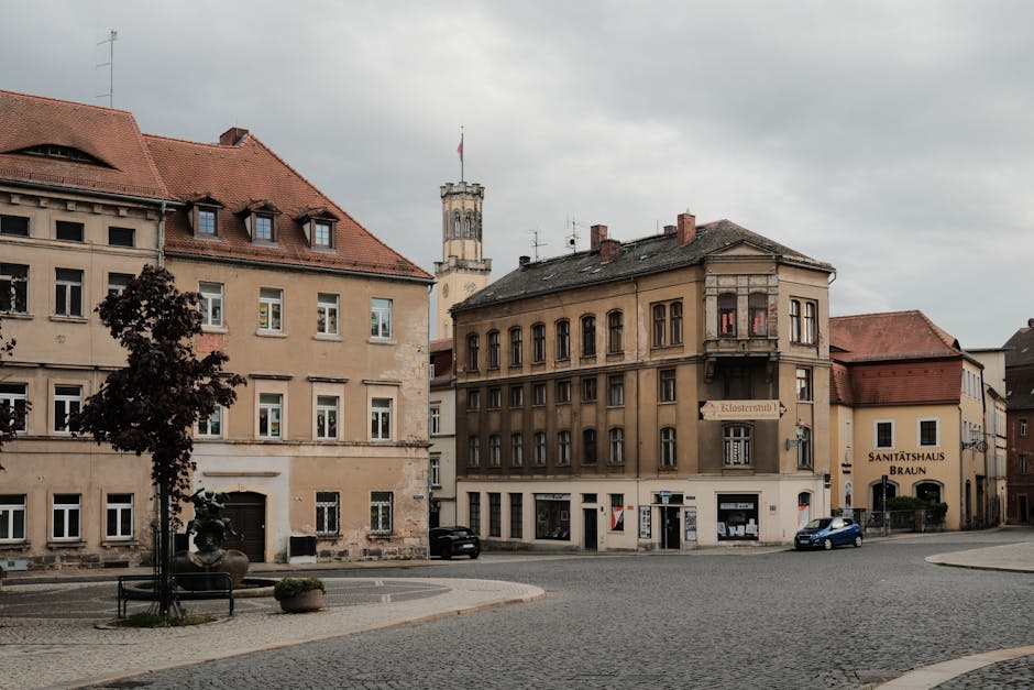 Historic German town square empty