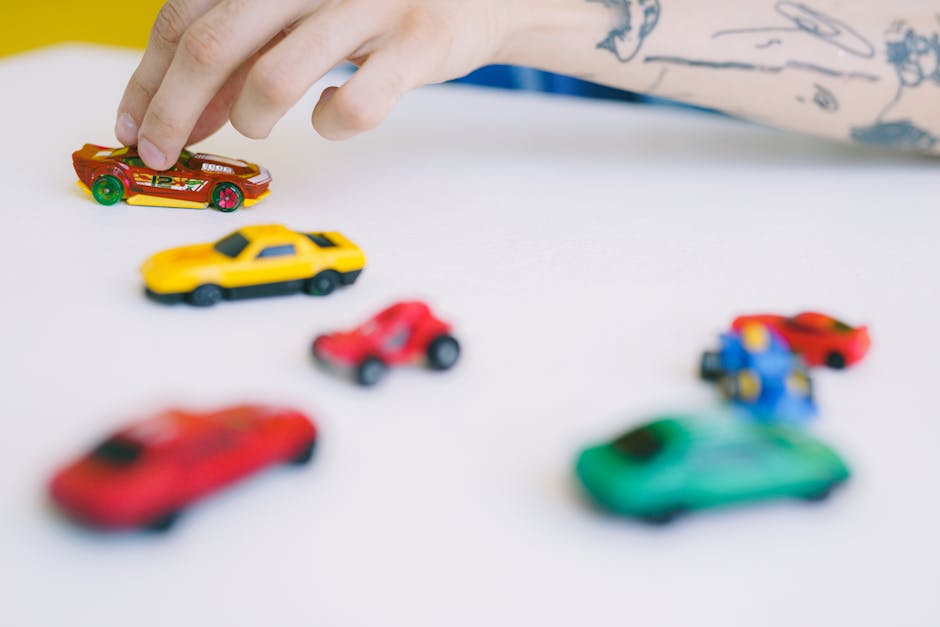 Kids playing with small toys in car