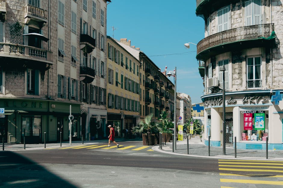man walking street summer french riviera