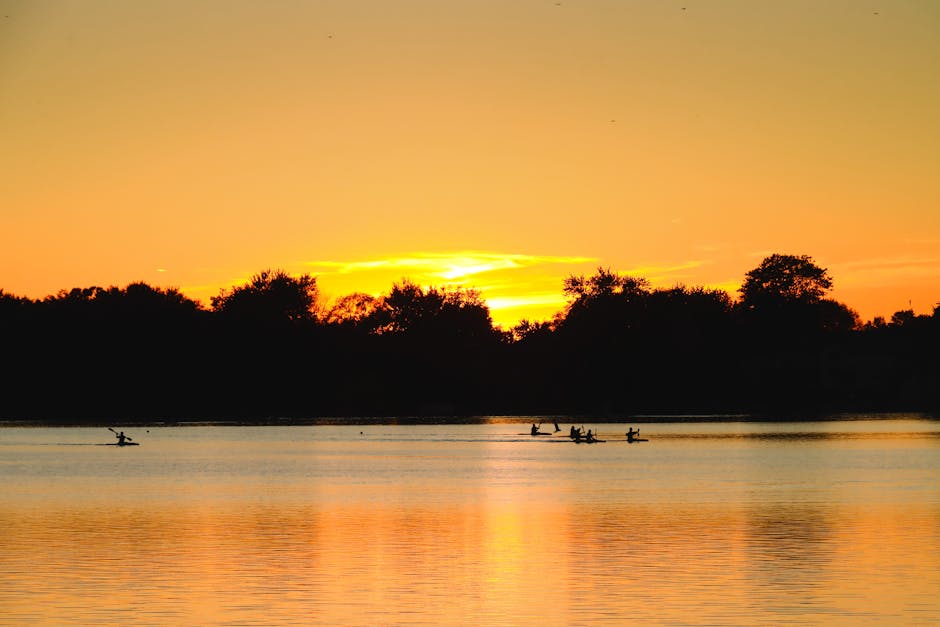mecklenburg lake district canoe sunset