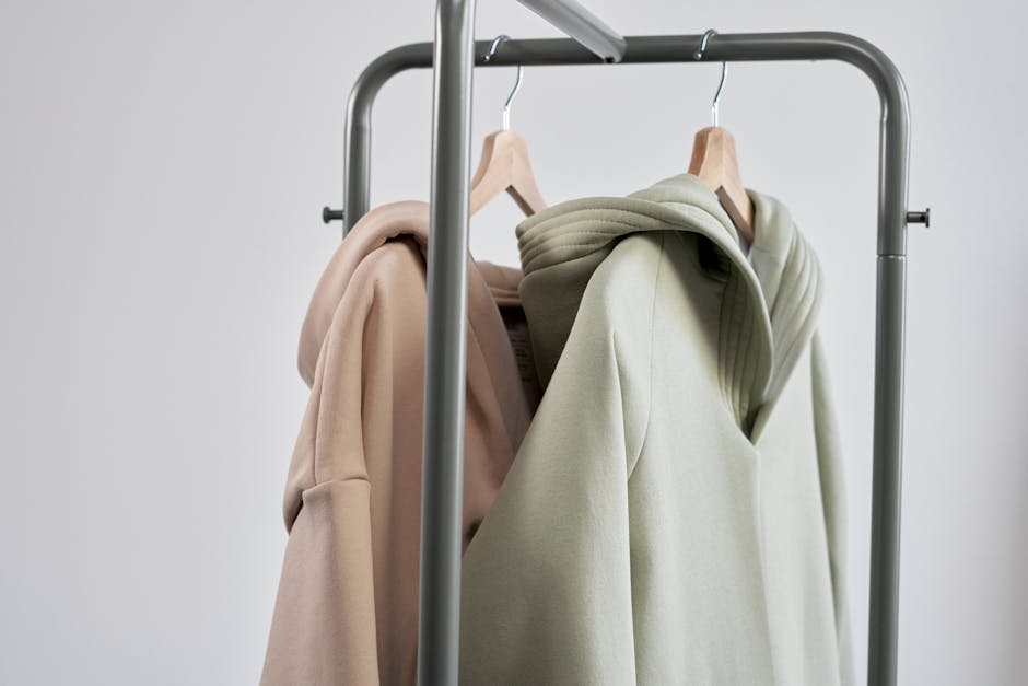 minimalist clothing display neutral colors