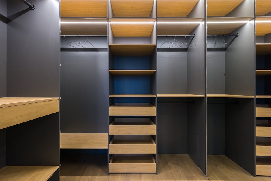 modern closet organized