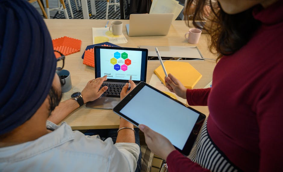 people collaborating on digital project
