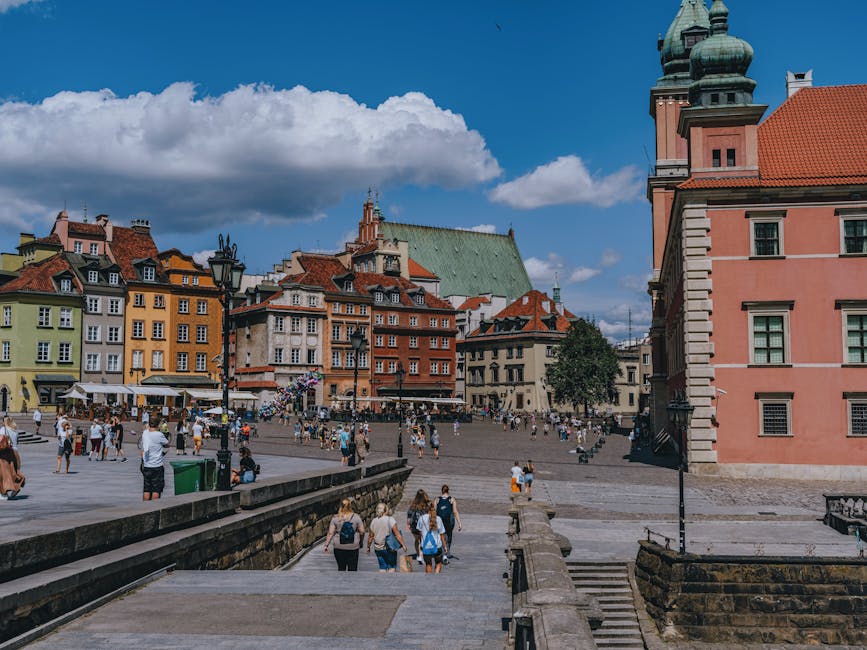 People exploring old town