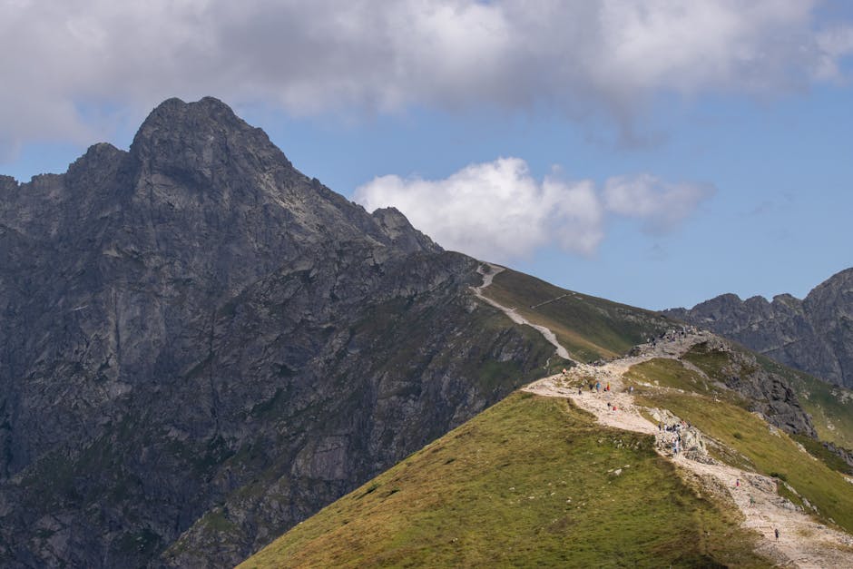 People hiking in Polish mountains