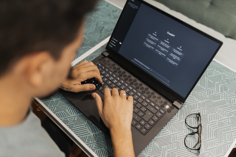 people using AI tools on laptops