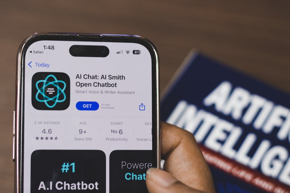 person interacting with AI chatbot interface