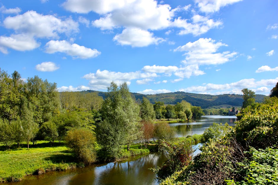 picturesque French countryside with a small river
