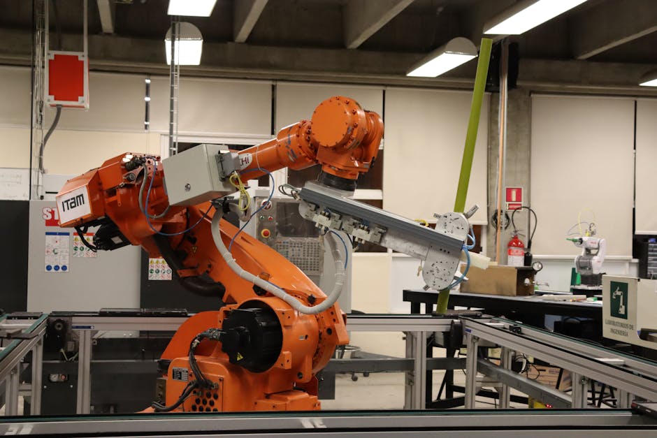 robot arm automating data entry in office