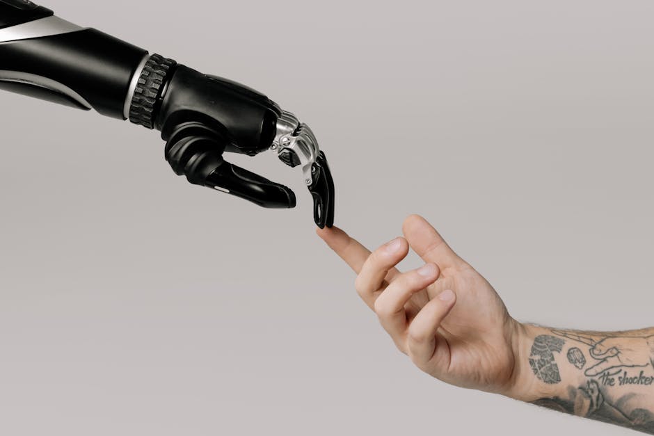robot arm interacting with human