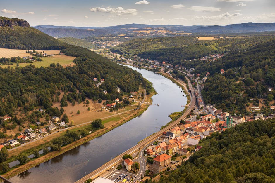 Scenic German river valley