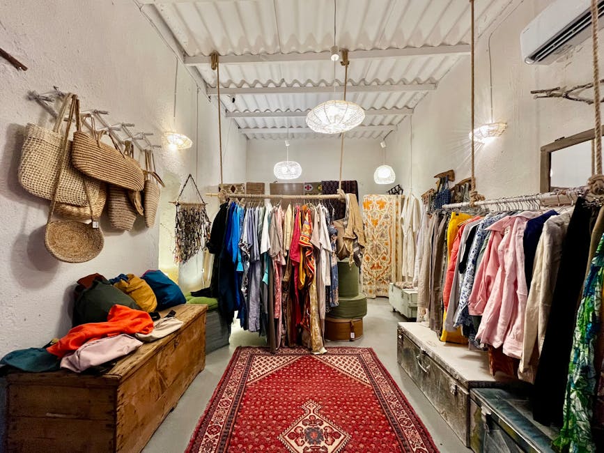 Sustainable fashion display in Brazilian boutique