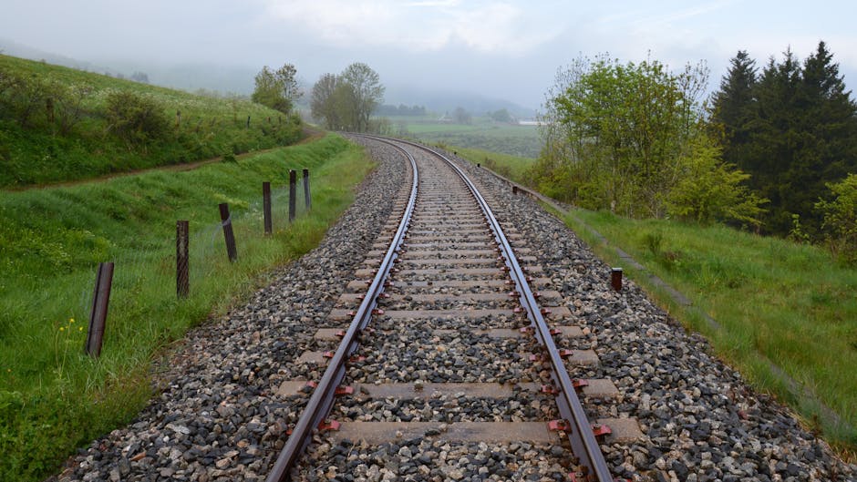 train tracks france countryside