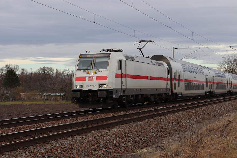 train traveling through German countryside