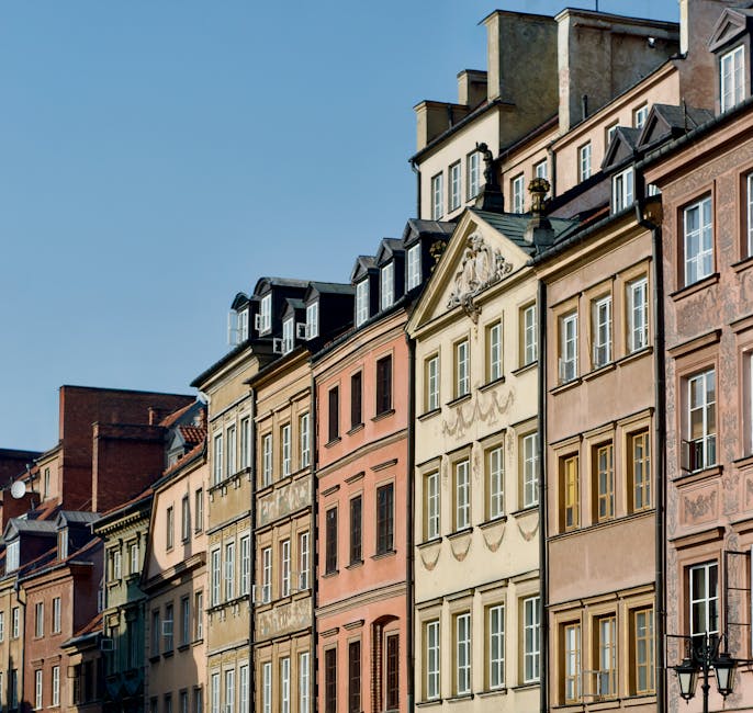 Warsaw Old Town colorful buildings