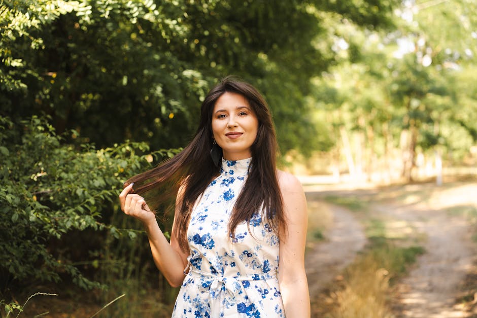 woman in summer dress outdoors