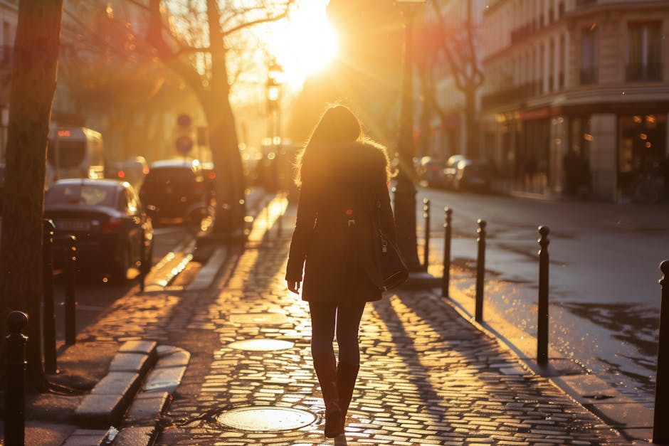 woman walking in parisian street