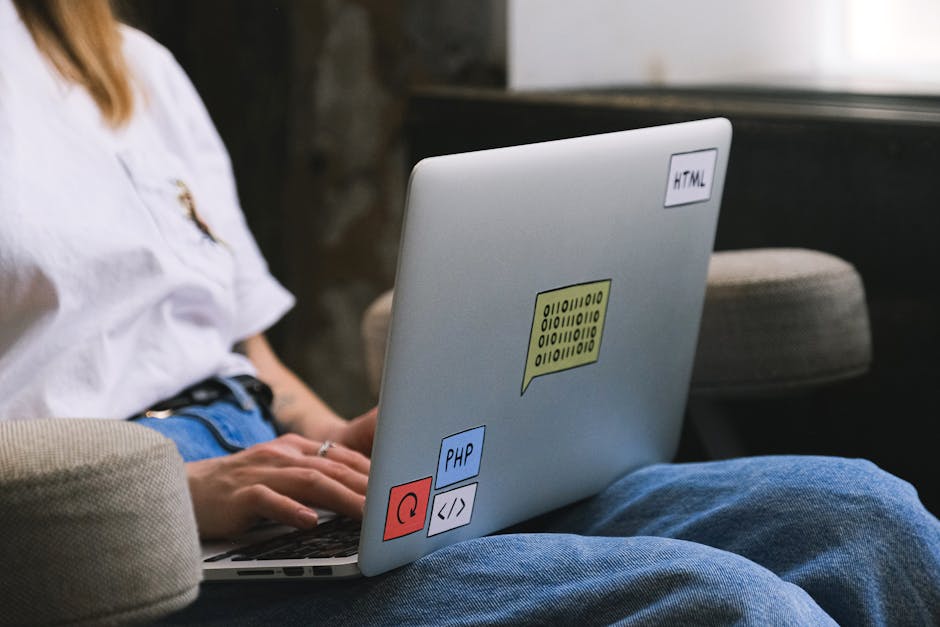 woman working laptop ai