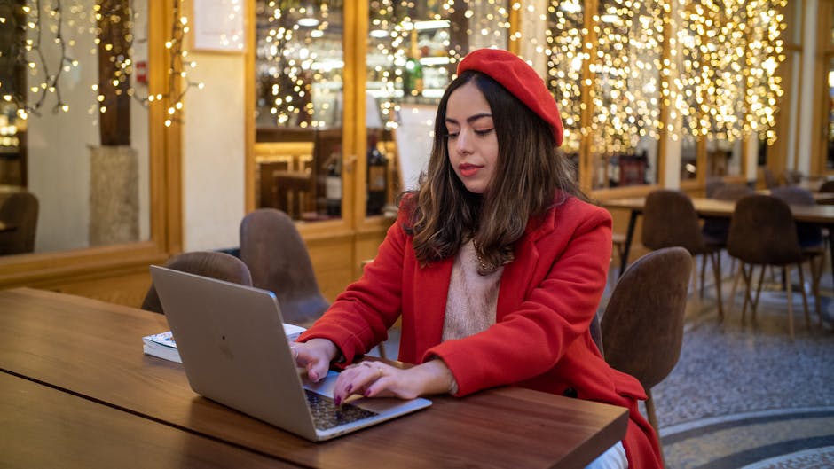 woman working laptop paris